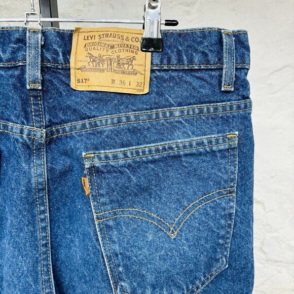 Vintage Levis 517 Orange Tab Blue Jeans W36 L32 (34x32 Actual) Made In USA 1995 - Picture 1 of 8